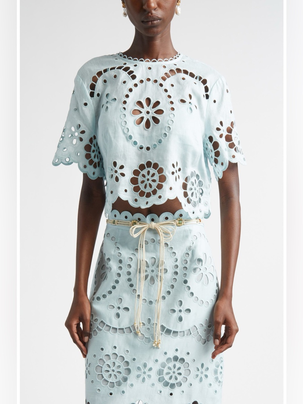 NWT Awaken Embroidered Linen Crop Top
Zimmermann